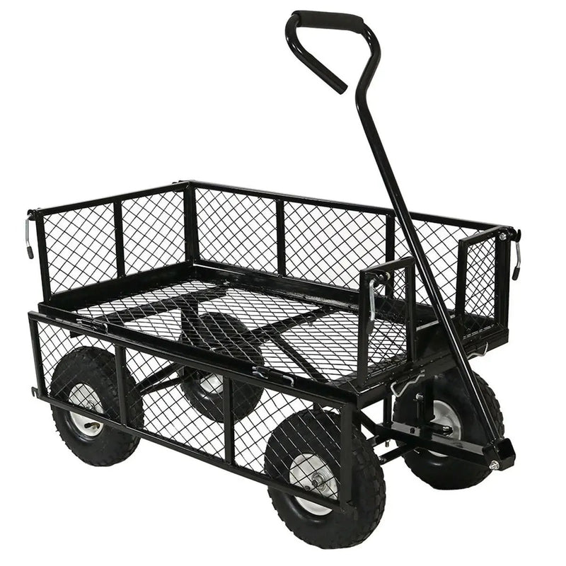 Heavy Duty Black Wheelbarrow Steel Log Garden Cart by HomePacific