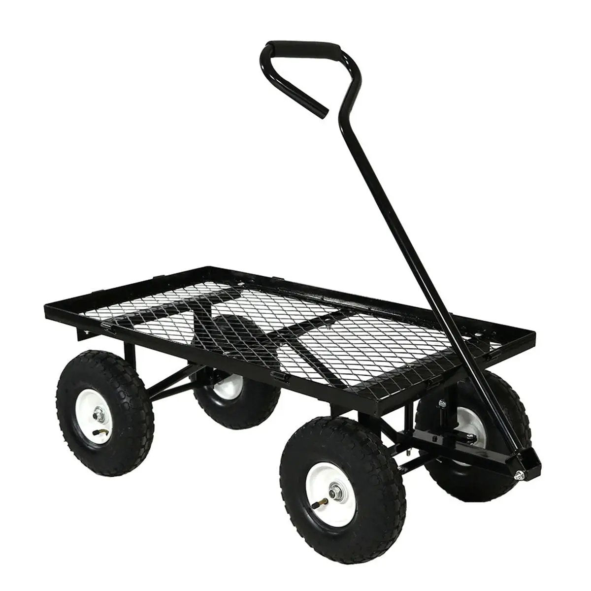 Heavy Duty Black Wheelbarrow Steel Log Garden Cart by HomePacific
