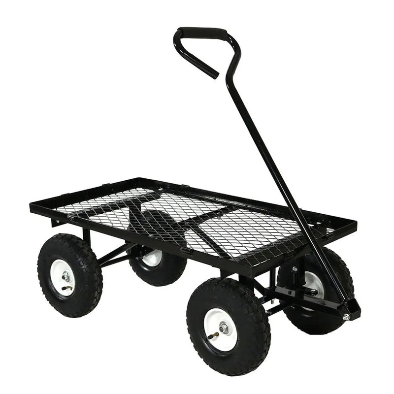 Heavy Duty Black Wheelbarrow Steel Log Garden Cart by HomePacific