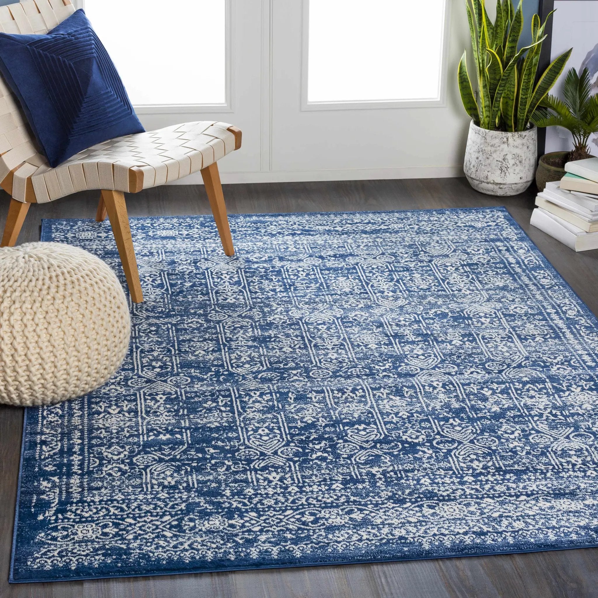 Michie Dark Blue Area Rug by Boutique Rugs