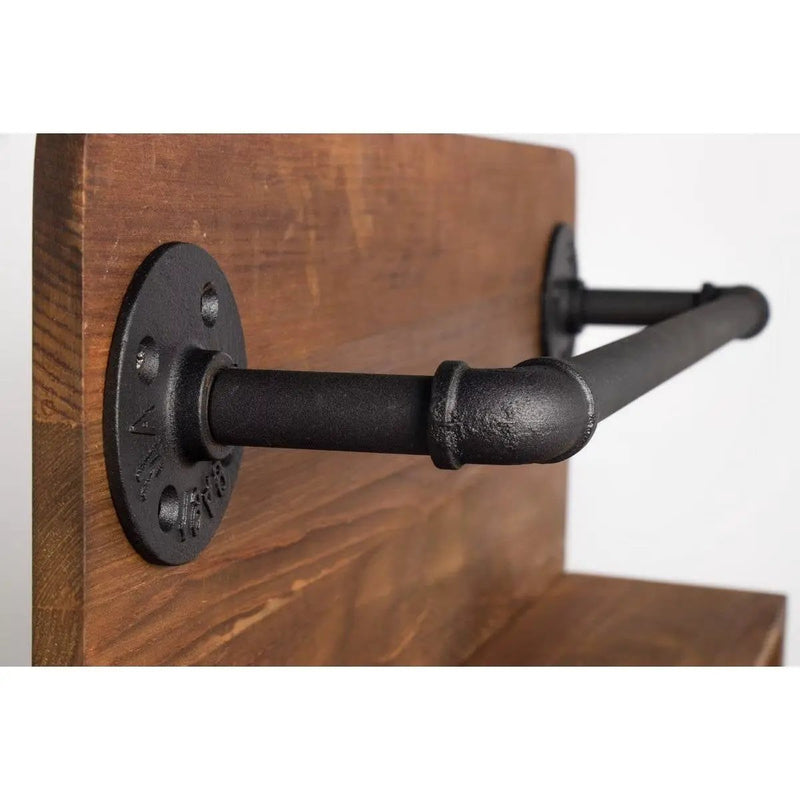 4 Bottle Rustic Farmhouse Wall Mounted Wine Rack with Glass Holder by HomePacific