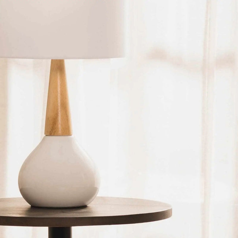 Baugo White Ceramic Table Lamp by Boutique Rugs