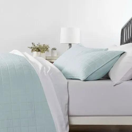 3 Piece Microfiber Farmhouse Coverlet Bedspread Set Light Blue, Full/Queen by HomePacific