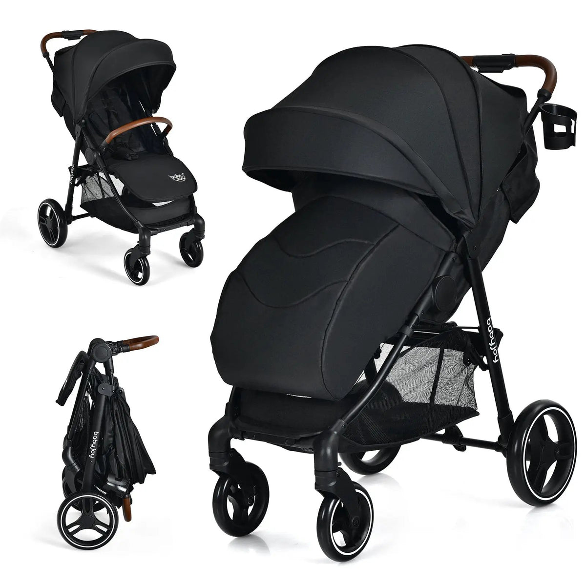 5-Point Harness Lightweight Infant Stroller with Foot Cover and Adjustable Backrest by DirectDeals