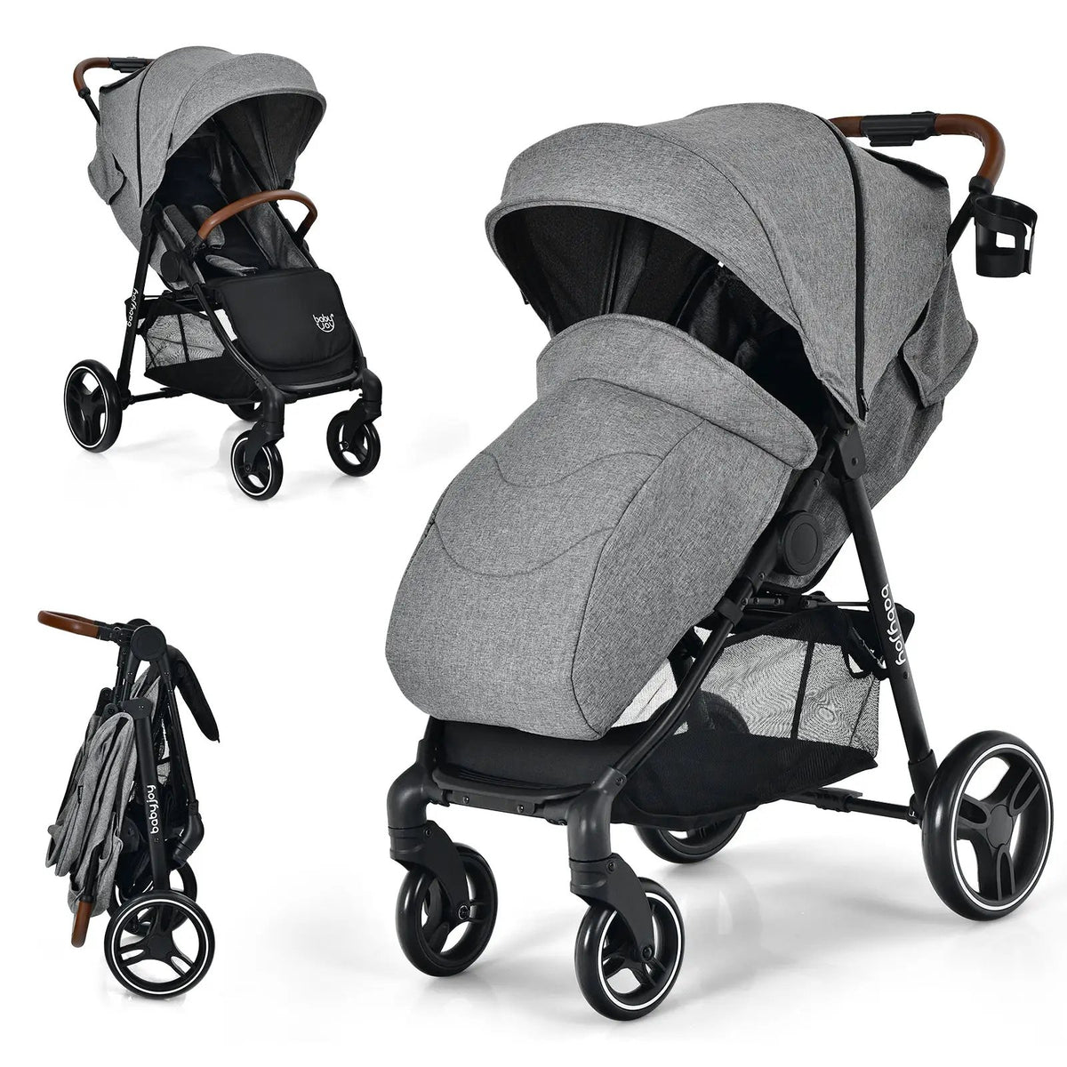 5-Point Harness Lightweight Infant Stroller with Foot Cover and Adjustable Backrest by DirectDeals