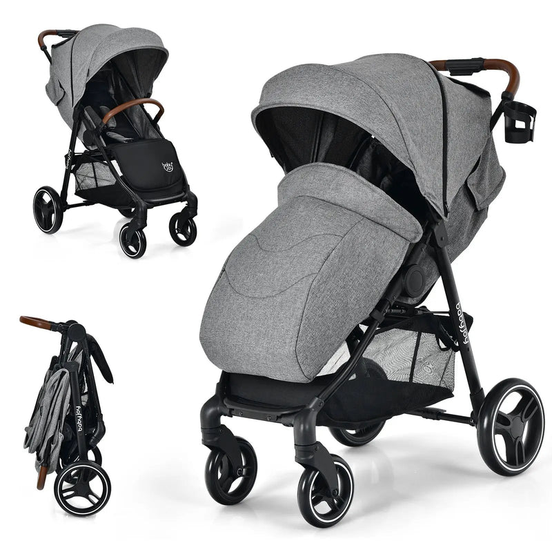 5-Point Harness Lightweight Infant Stroller with Foot Cover and Adjustable Backrest by DirectDeals