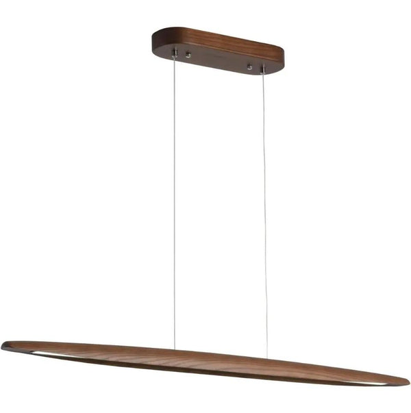 Open box YISDESIGN Wood Linear Pendant Hanging Light Fixture Minimalist Light Linear Chandelier Wood Kitchen Island Lighting 40w Dimmable for Dining R