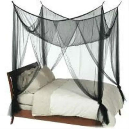 Black 4-Post Canopy Bed Mesh Netting Mosquito Net - Fits size Full Queen and King by HomePacific