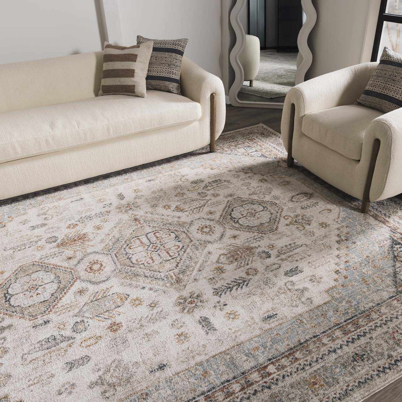 Kouta Cream Area Rug by Boutique Rugs