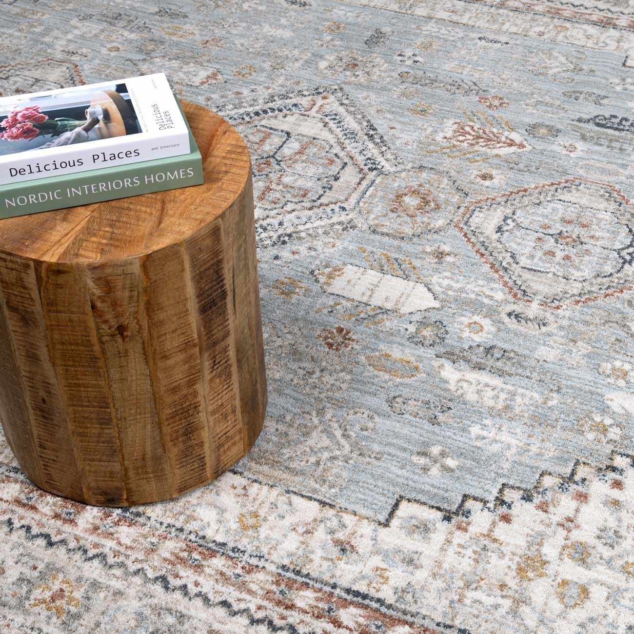 Kouta Gray Blue Area Rug by Boutique Rugs