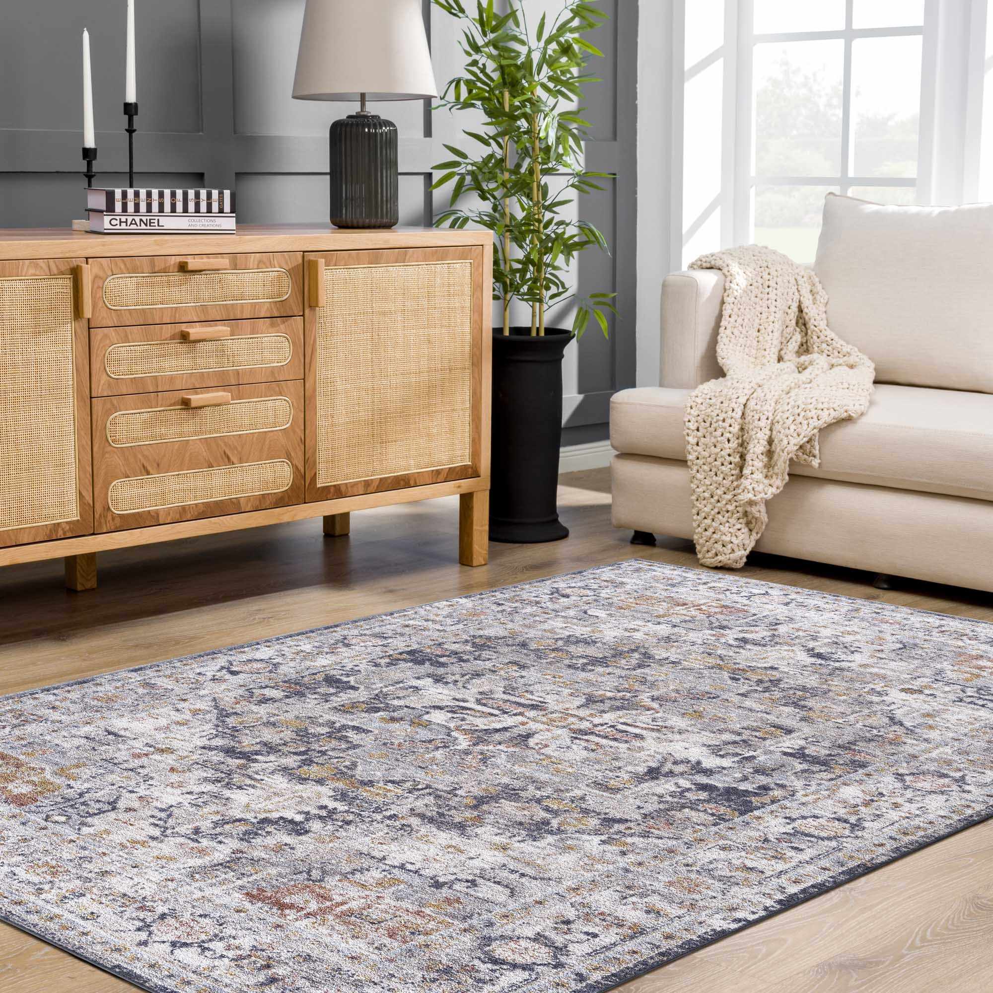 Ivria Navy & Rust Area Rug by Boutique Rugs