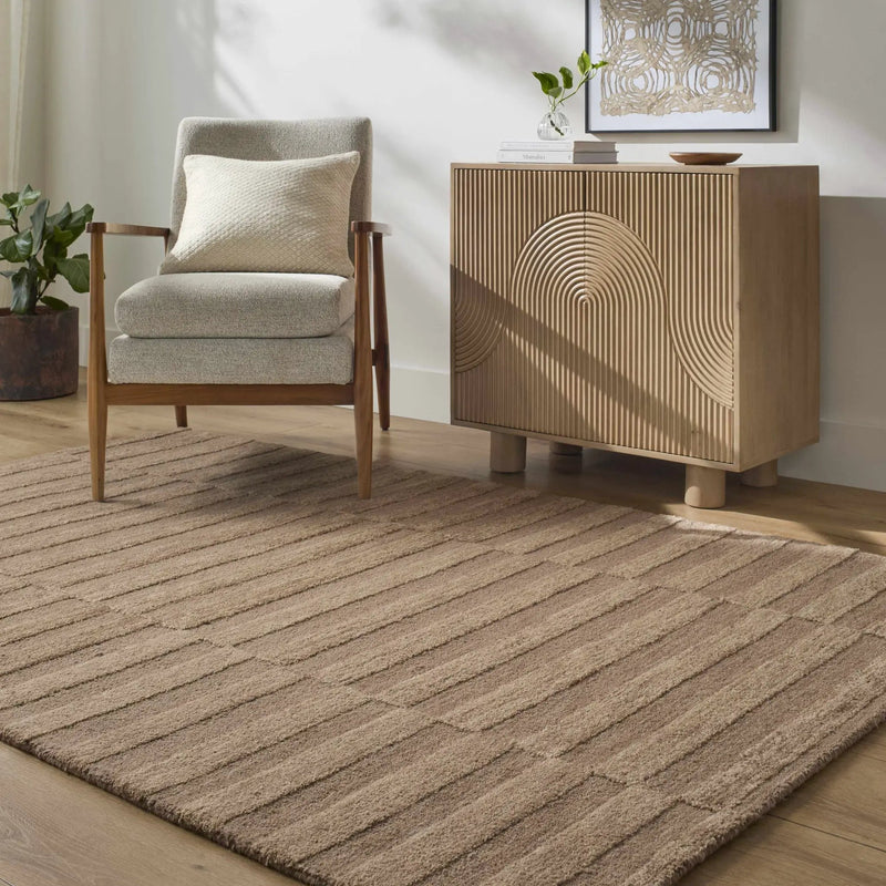 Idaho Broken-Striped Brown Area Rug by Boutique Rugs