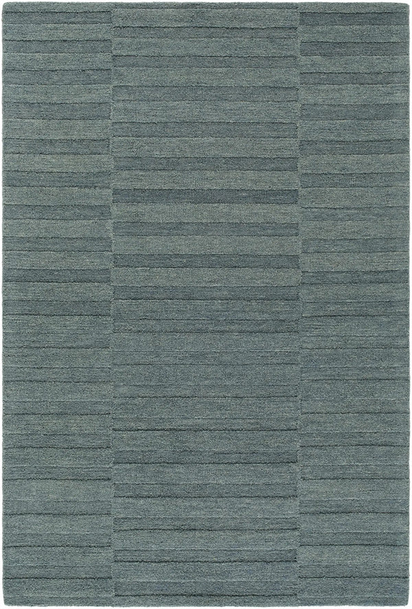 Idaho Broken-Stiped Petrol Blue Area Rug