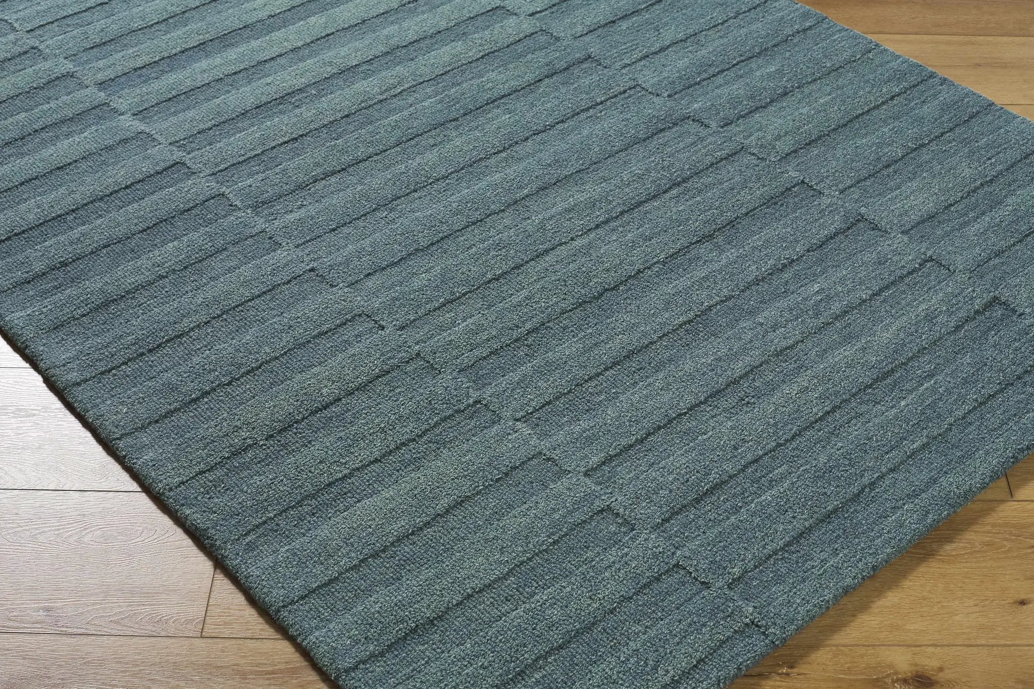 Idaho Broken-Stiped Petrol Blue Area Rug by Boutique Rugs