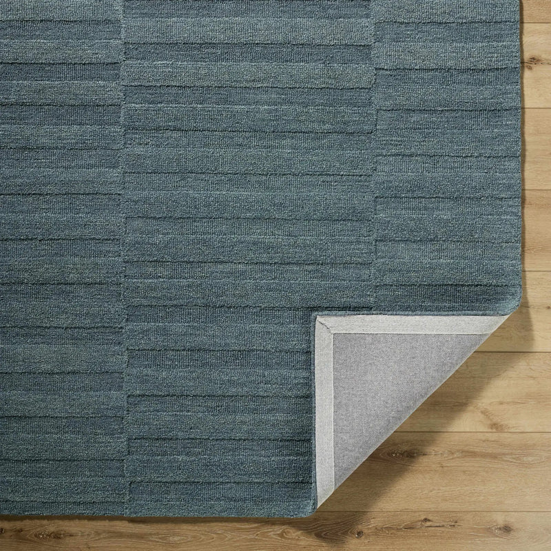 Idaho Broken-Stiped Petrol Blue Area Rug by Boutique Rugs