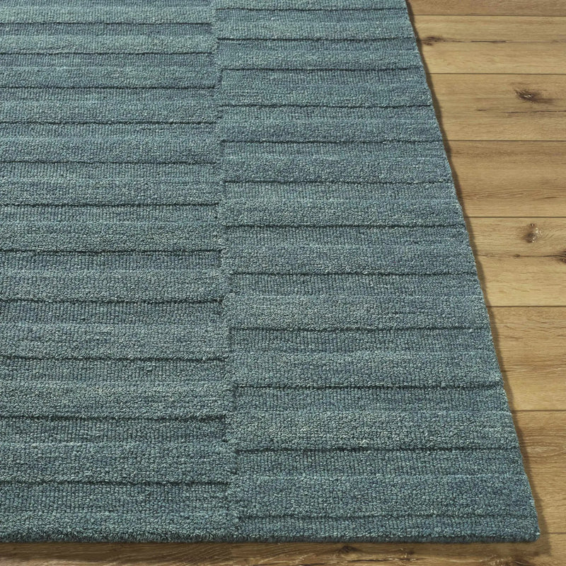 Idaho Broken-Stiped Petrol Blue Area Rug by Boutique Rugs