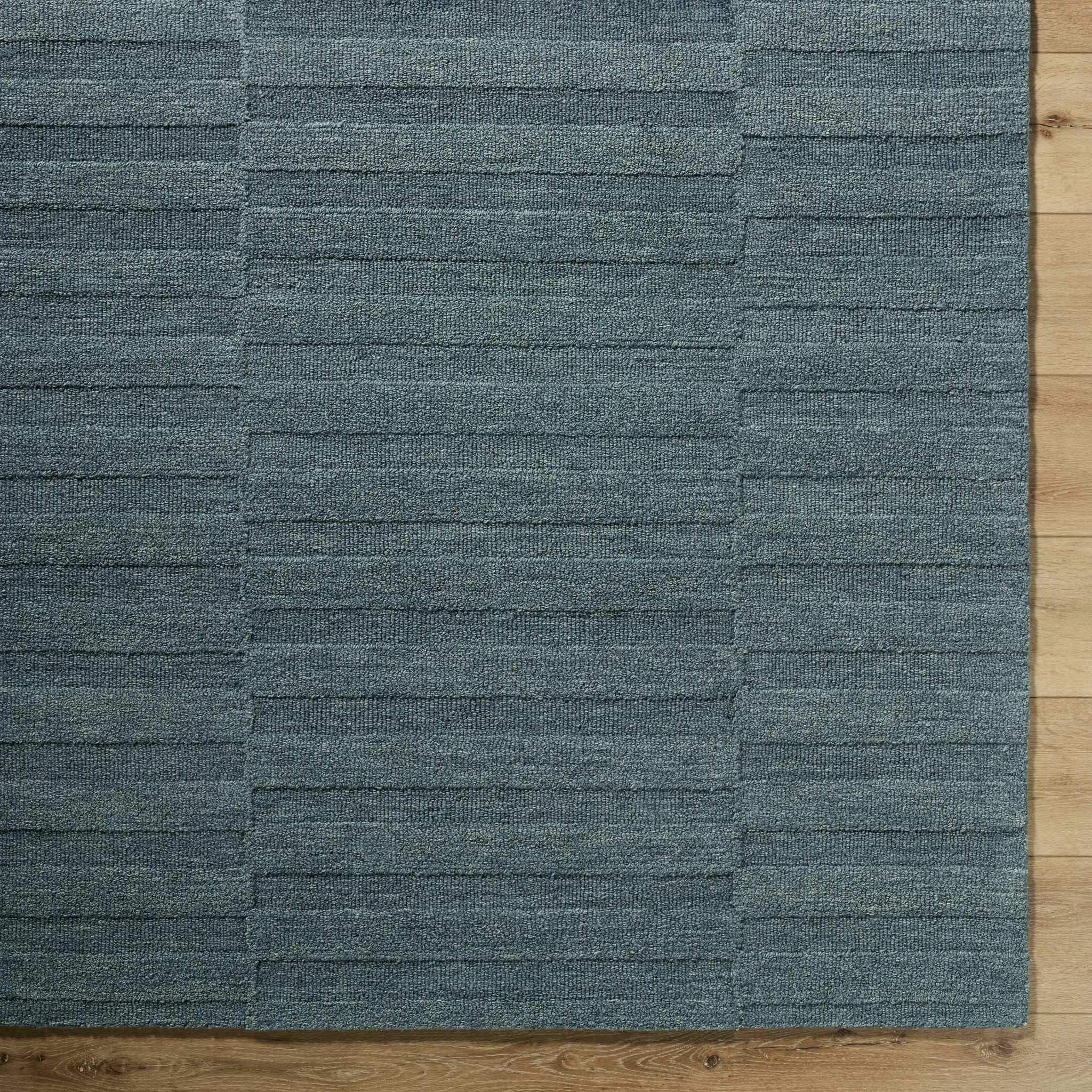 Idaho Broken-Stiped Petrol Blue Area Rug by Boutique Rugs
