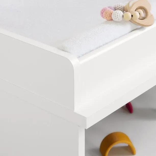 Modern Nursery 2 Drawer Storage Baby Changing Table in White by HomePacific