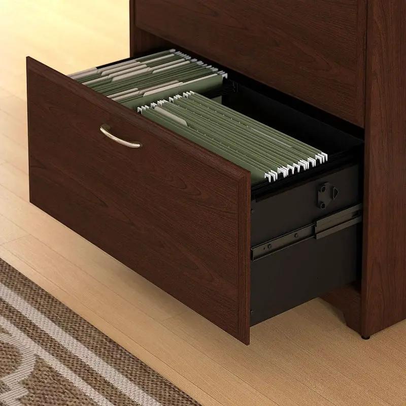 2-Drawer Lateral File Cabinet in Cherry Wood Finish by HomePacific