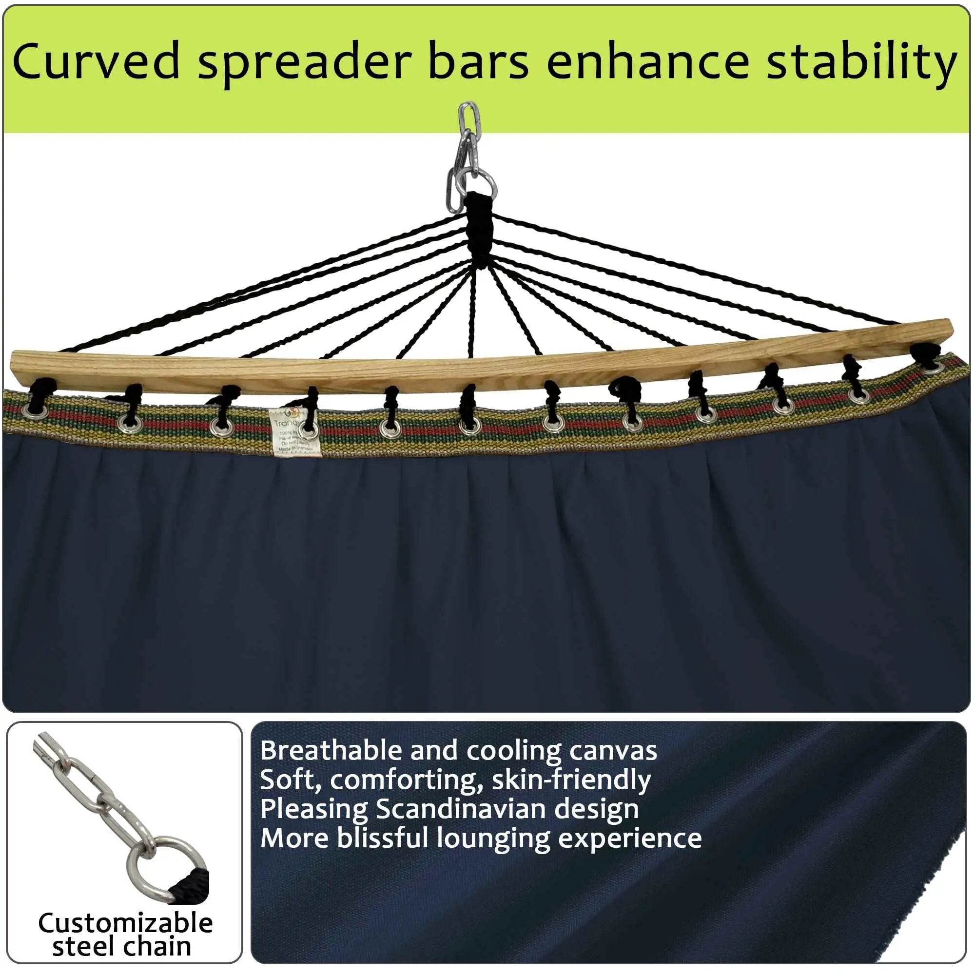 Tranquillo Universal Canvas Double Hammock for Ultimate Relaxation by Megsu