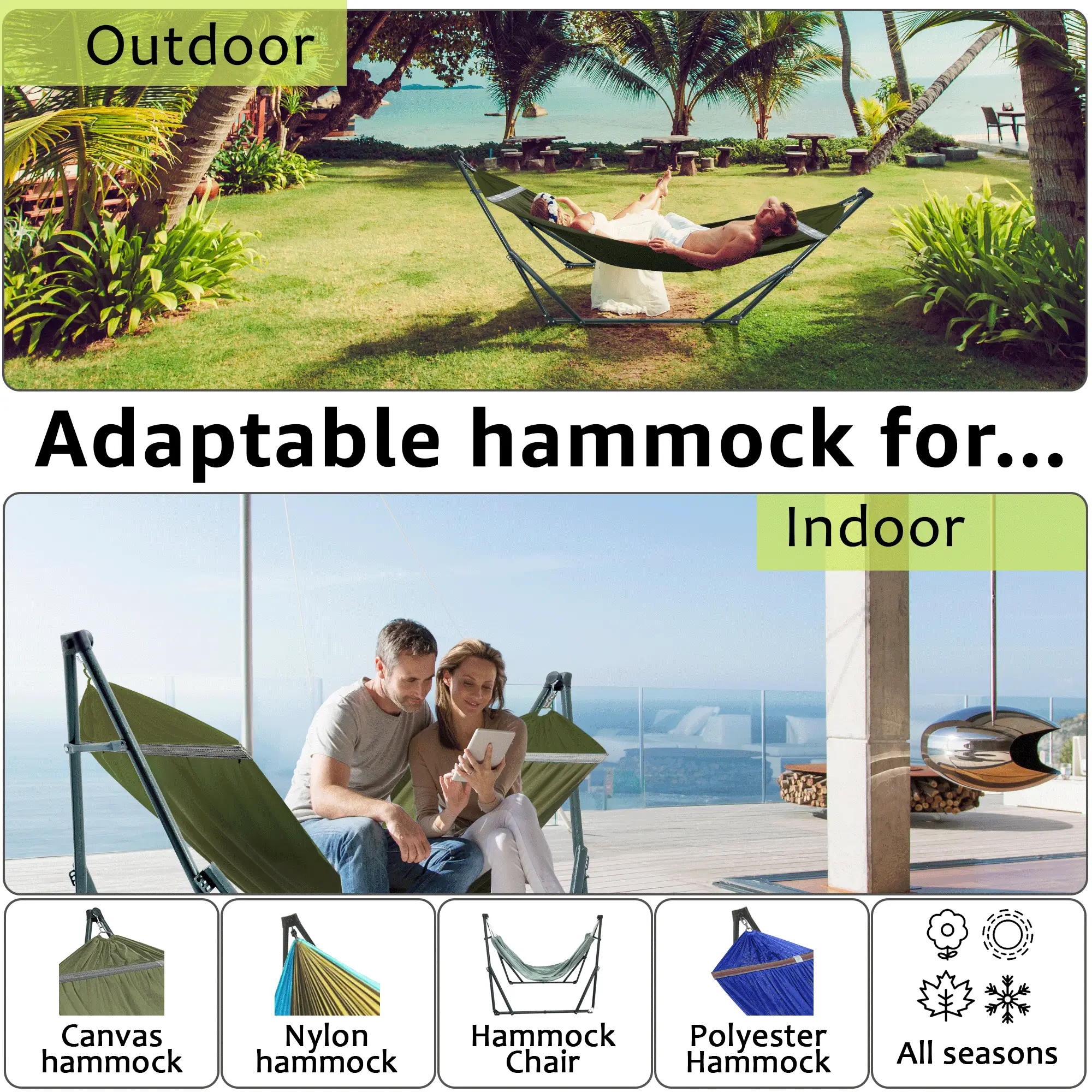 Tranquillo Universal Canvas Hammock Medium Size for Ultimate Comfort and Style by Megsu