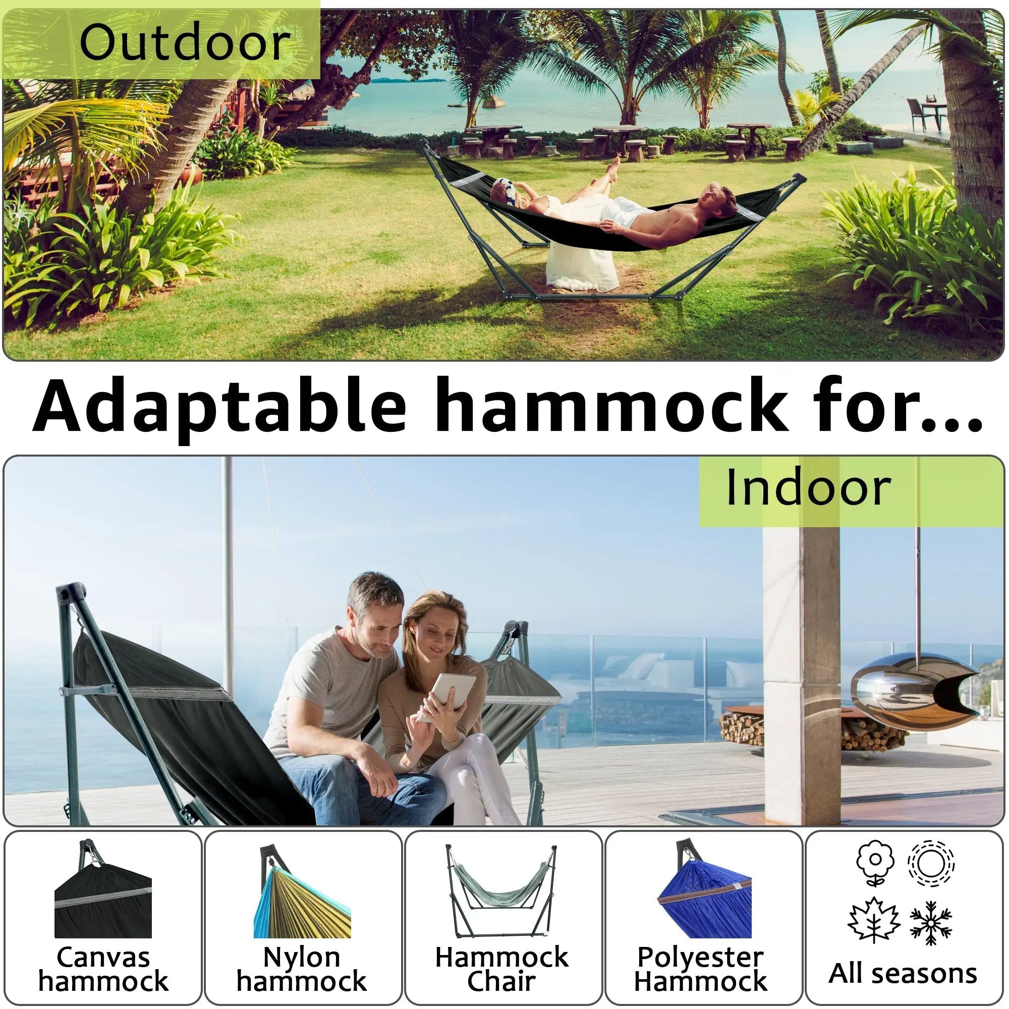 Tranquillo Universal Canvas Hammock Medium Size for Ultimate Comfort and Style by Megsu