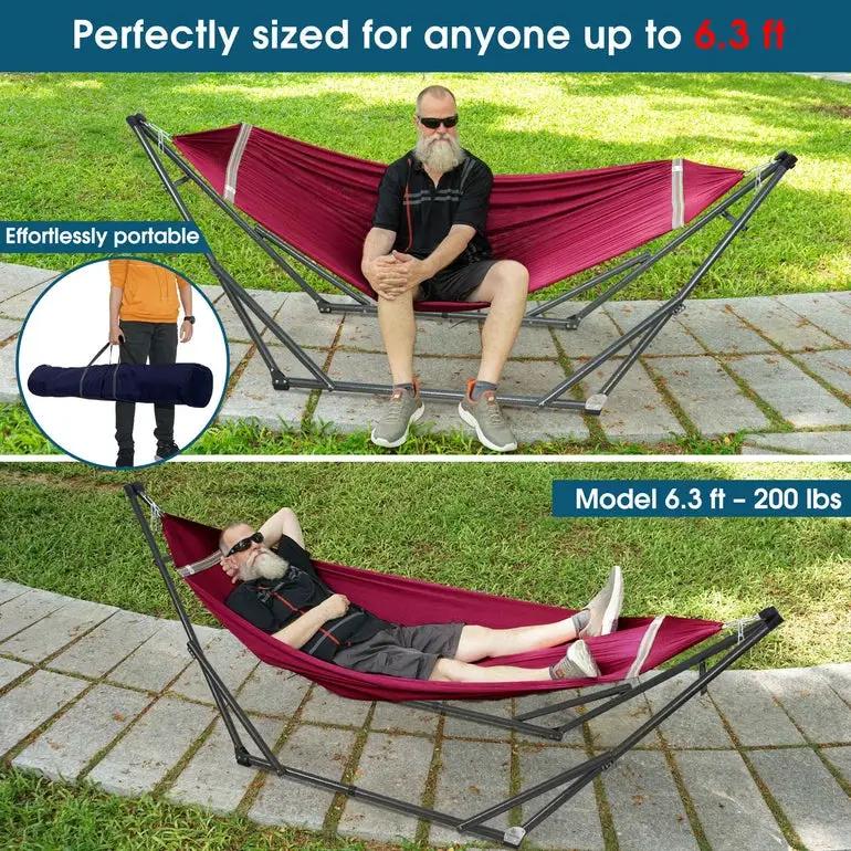 Tranquillo Original Collapsible Hammock with Stand for Ultimate Relaxation by Megsu