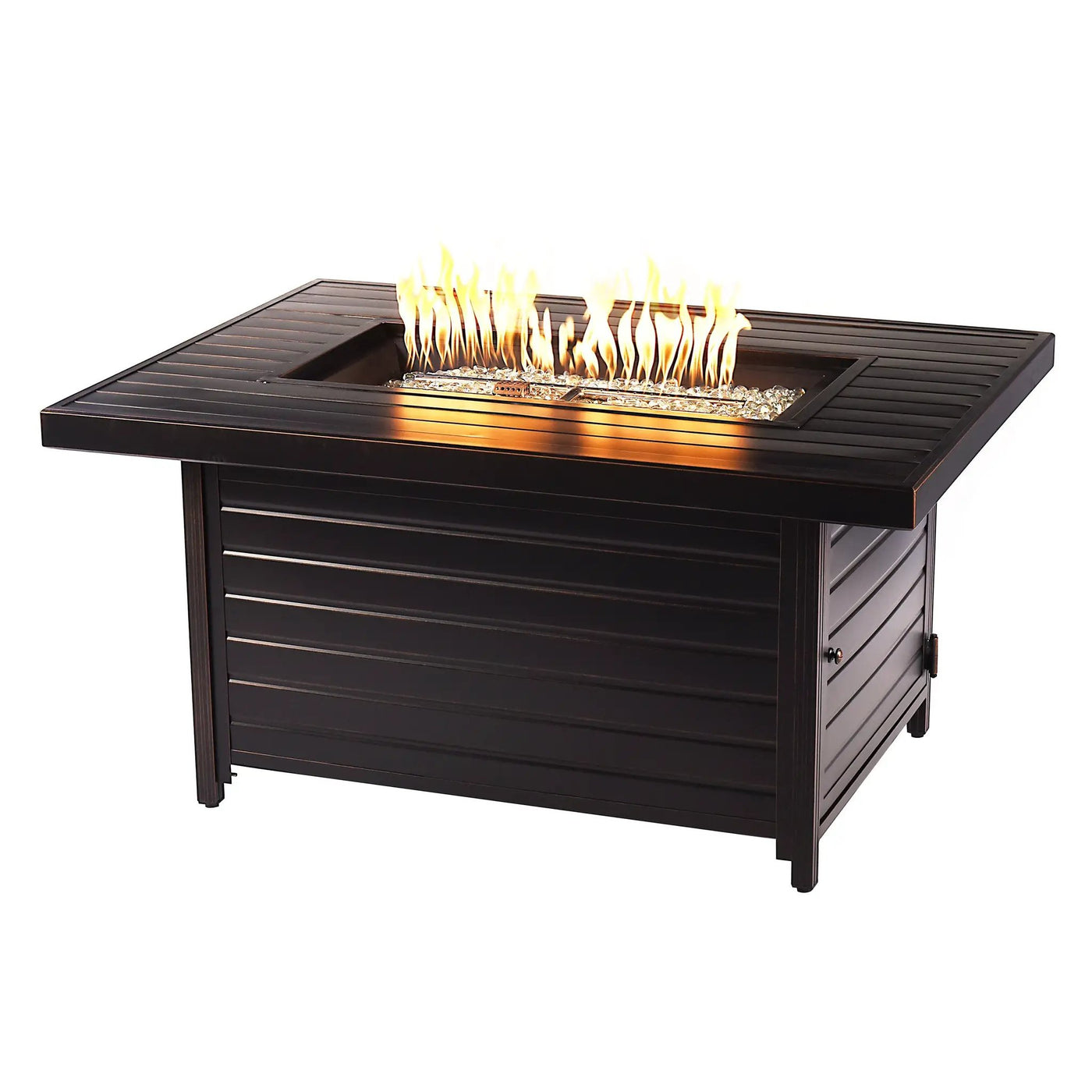 Aluminum 48-in Rectangular Propane Fire Table, Beads, Covers and Lid by Sharicks