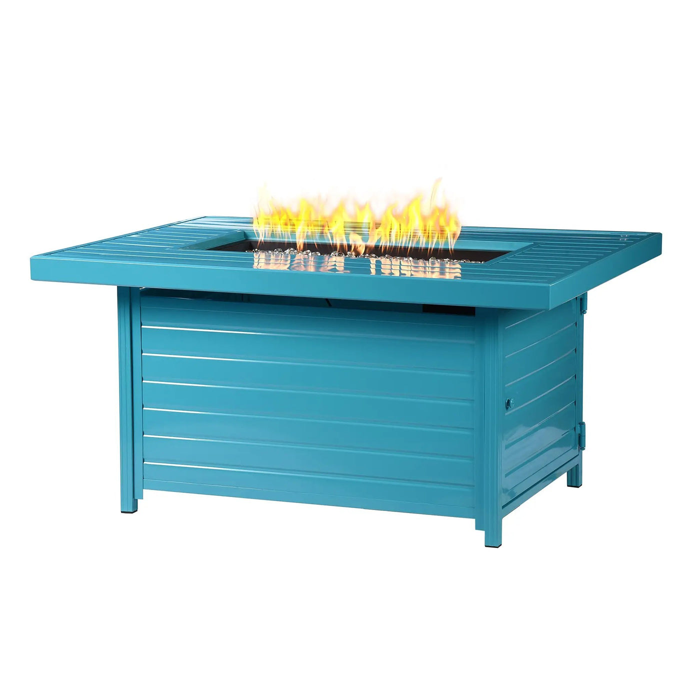Aluminum 48-in Rectangular Propane Fire Table, Beads, Covers and Lid by Sharicks