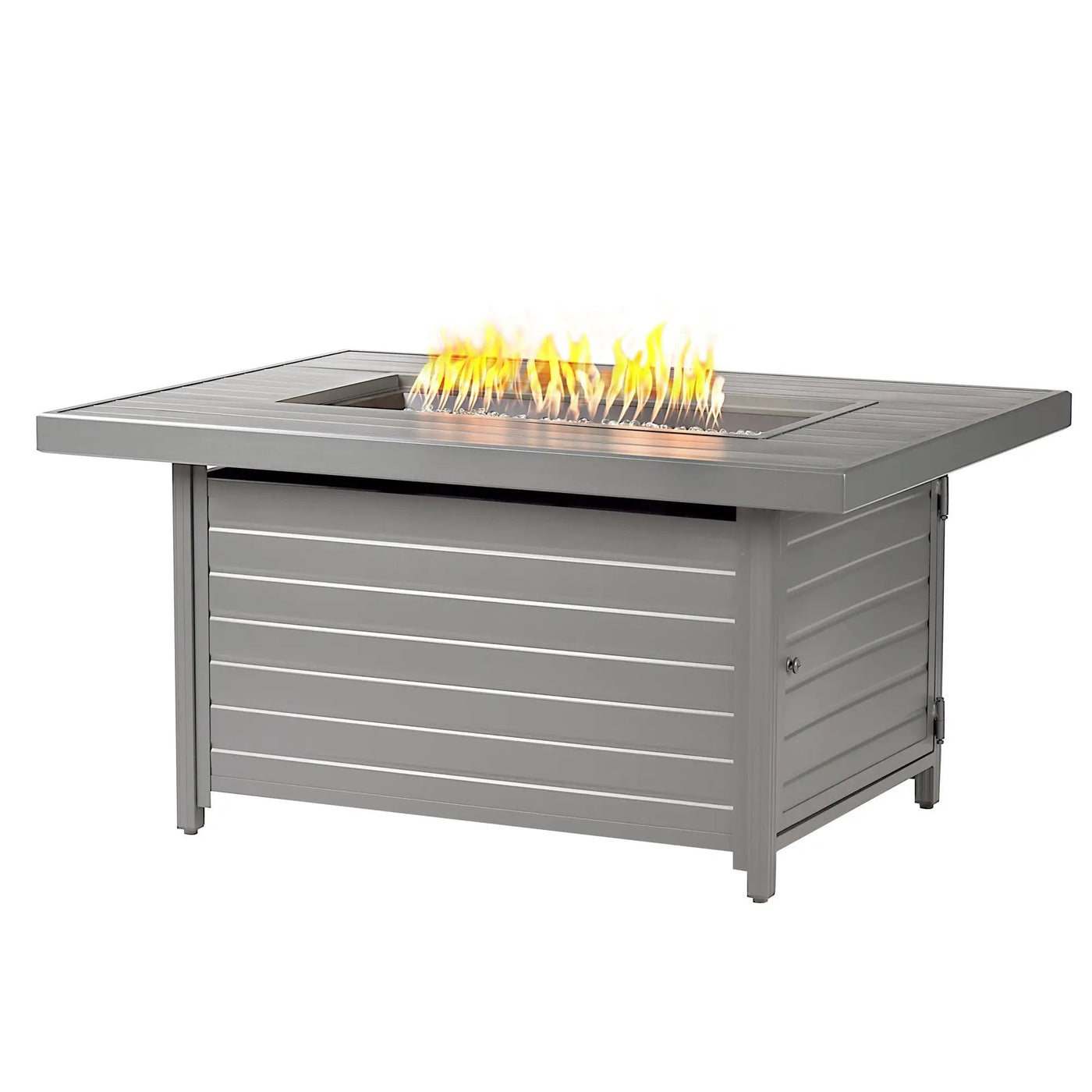 Aluminum 48-in Rectangular Propane Fire Table, Beads, Covers and Lid by Sharicks