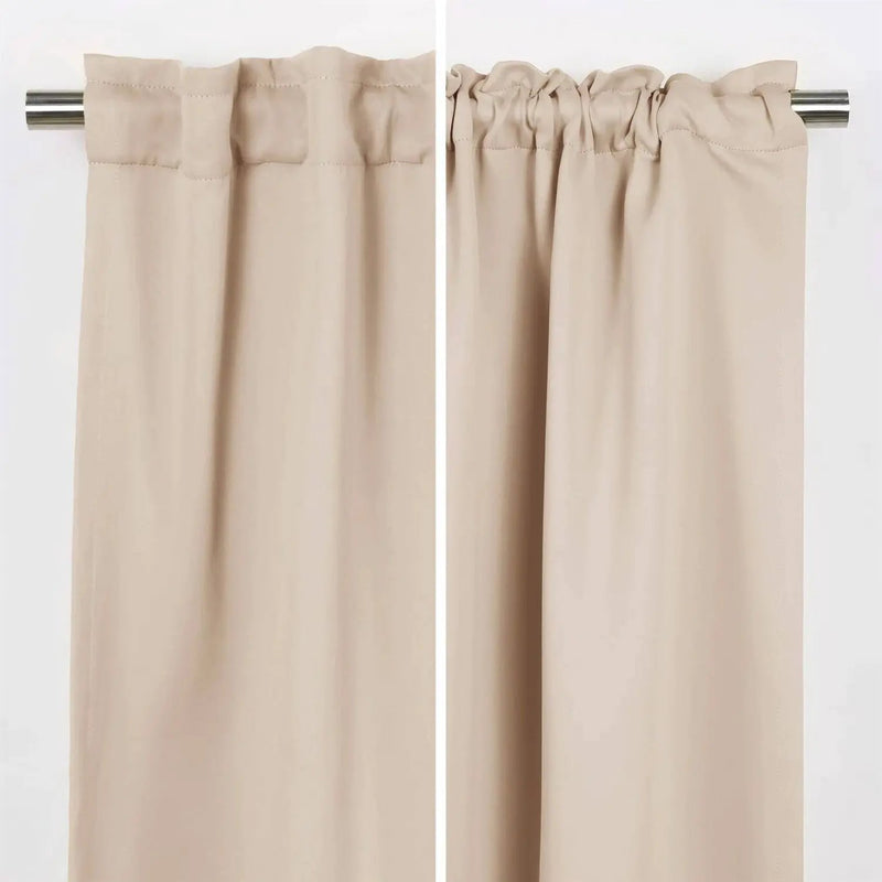 52 x 120 inch Solid Beige Cream Thermal Blackout Curtain Panels - Set of 2 by HomePacific
