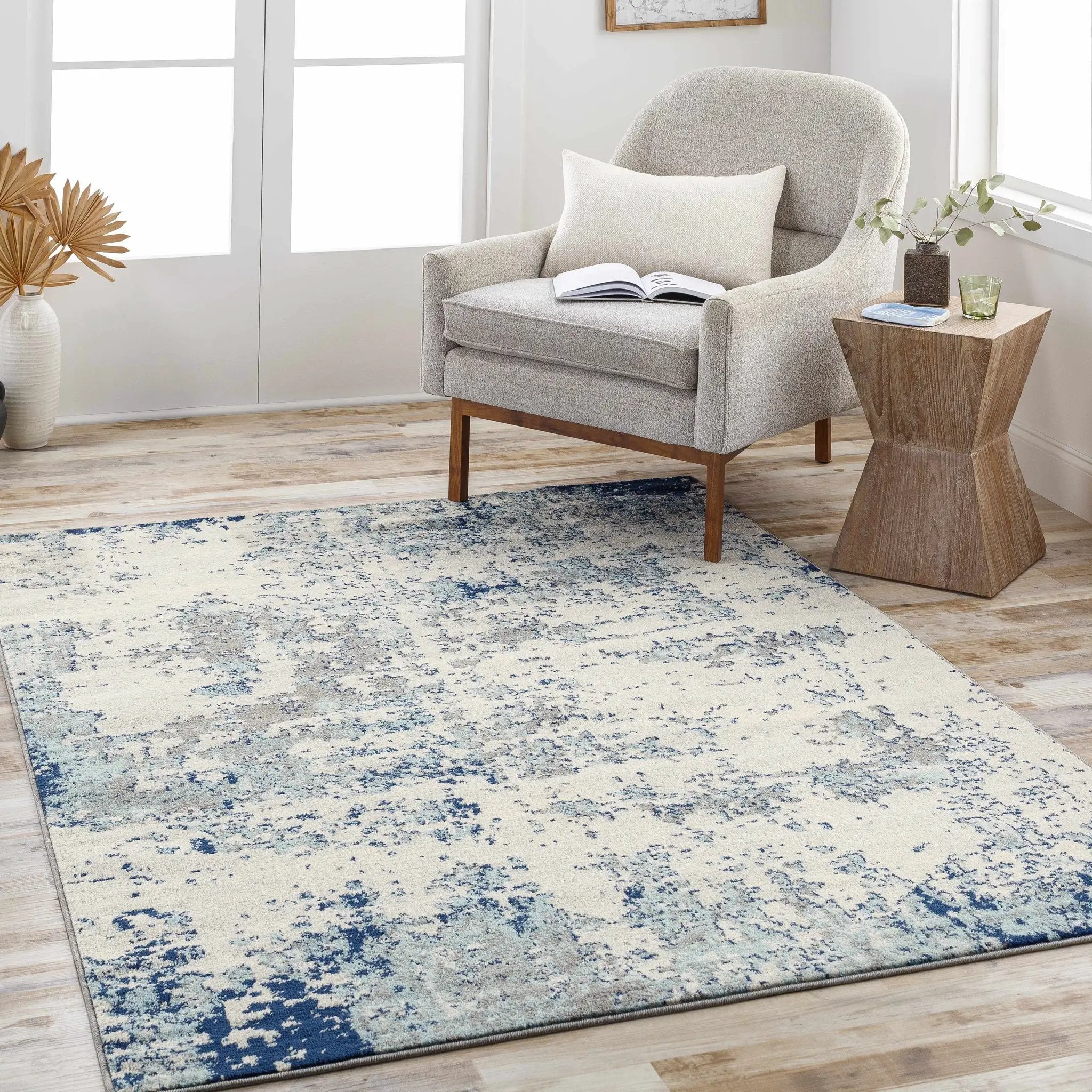 Beverly Abstract Blue Area Rug by Boutique Rugs