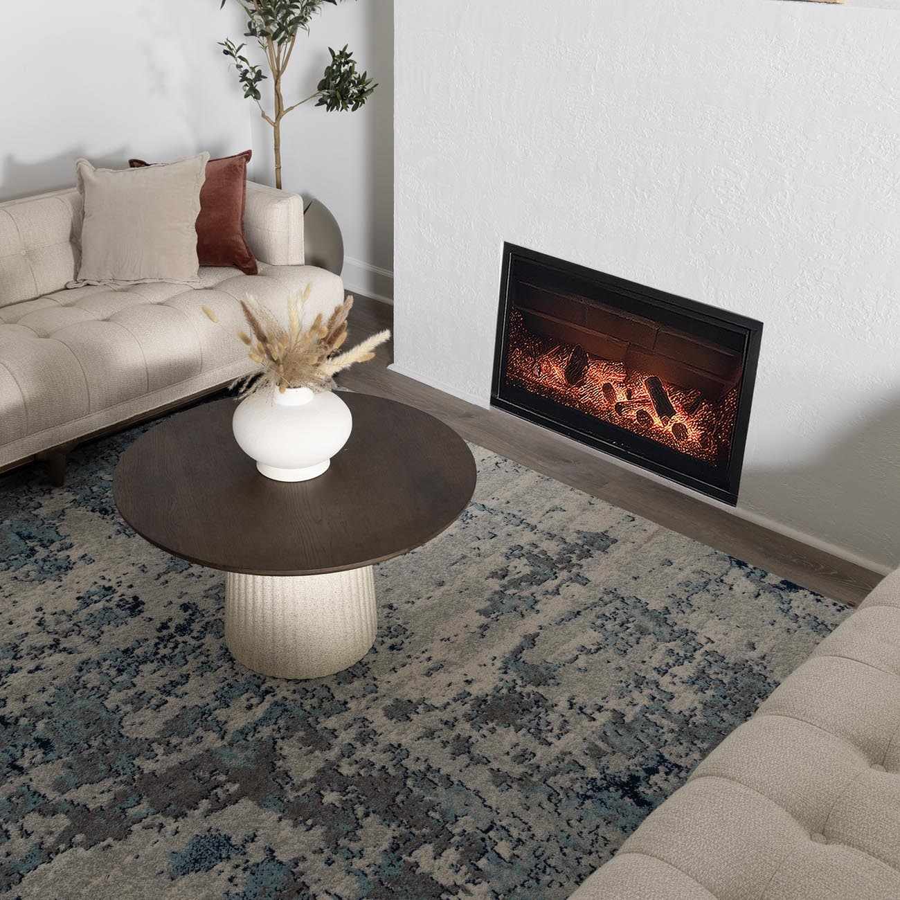 Beverly Abstract Blue Area Rug by Boutique Rugs