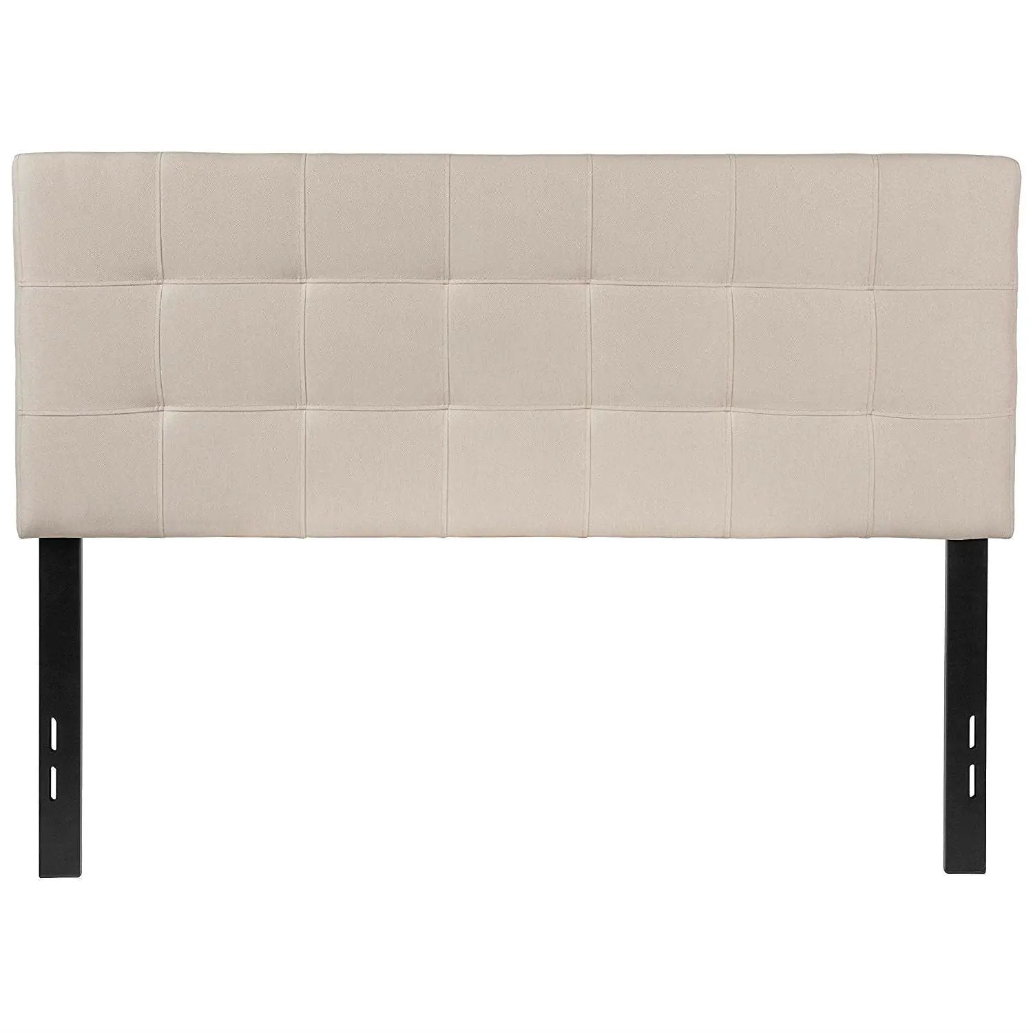 Full size Beige Taupe Fabric Box-Stitch Upholstered Headboard by HomePacific