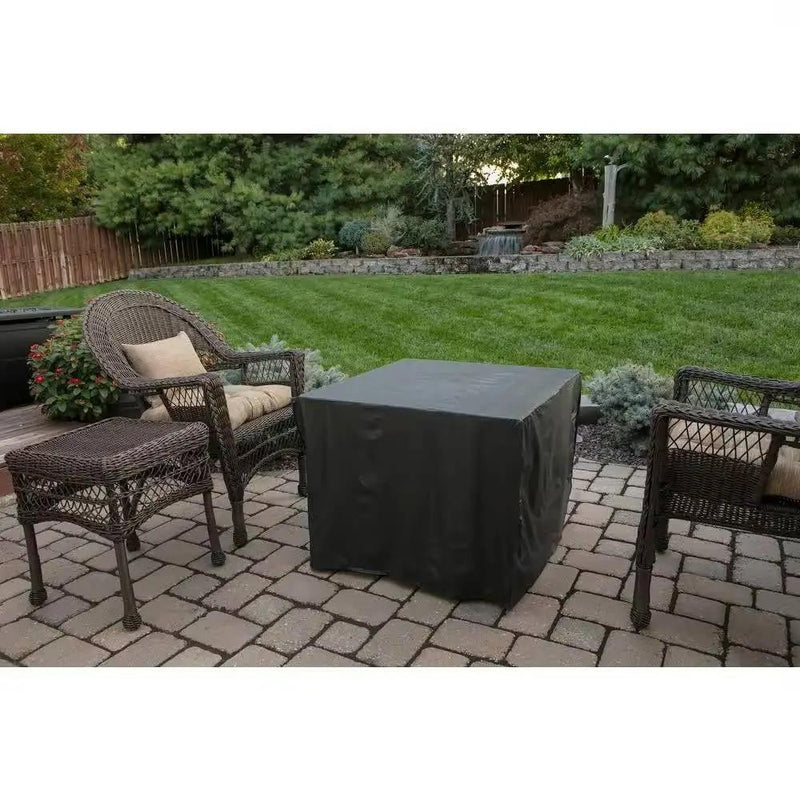 30-inch Outdoor Bronze LP Propane Gas Fire Pit with Lava Rocks and Cover by HomePacific