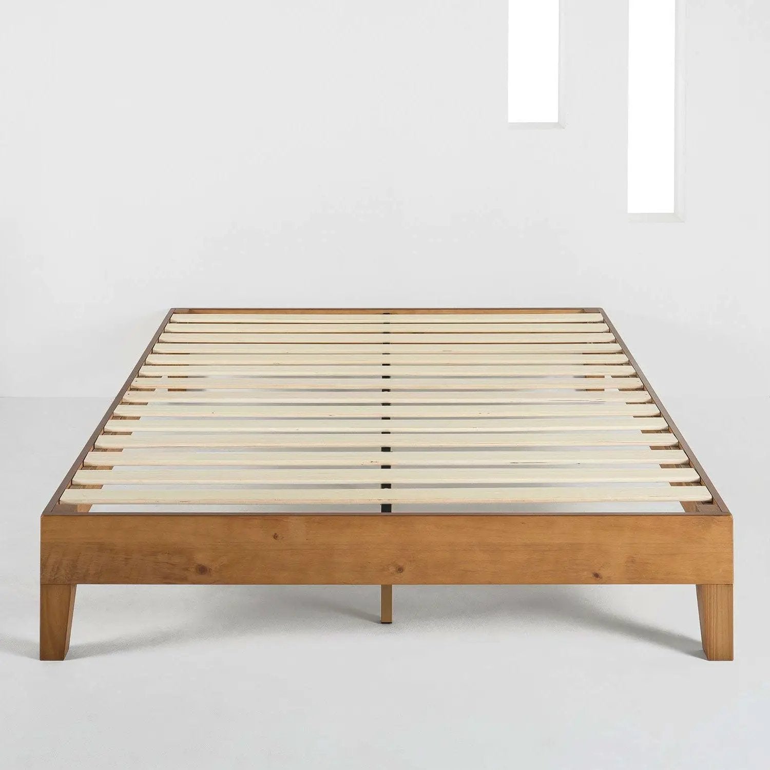 Full size Mid-Century Modern Solid Wood Platform Bed Frame in Natural by HomePacific