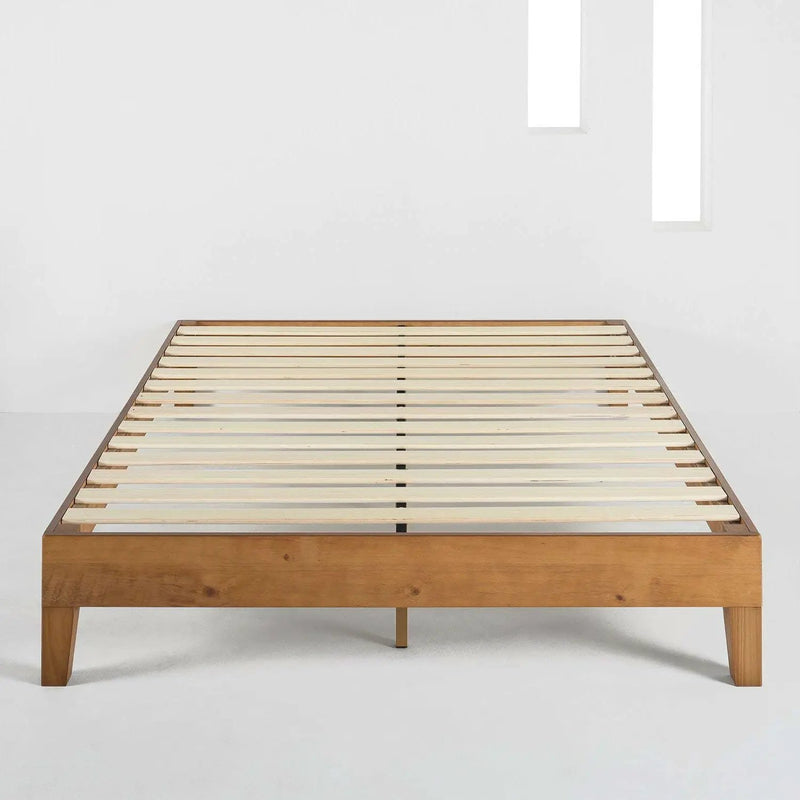 Full size Mid-Century Modern Solid Wood Platform Bed Frame in Natural by HomePacific