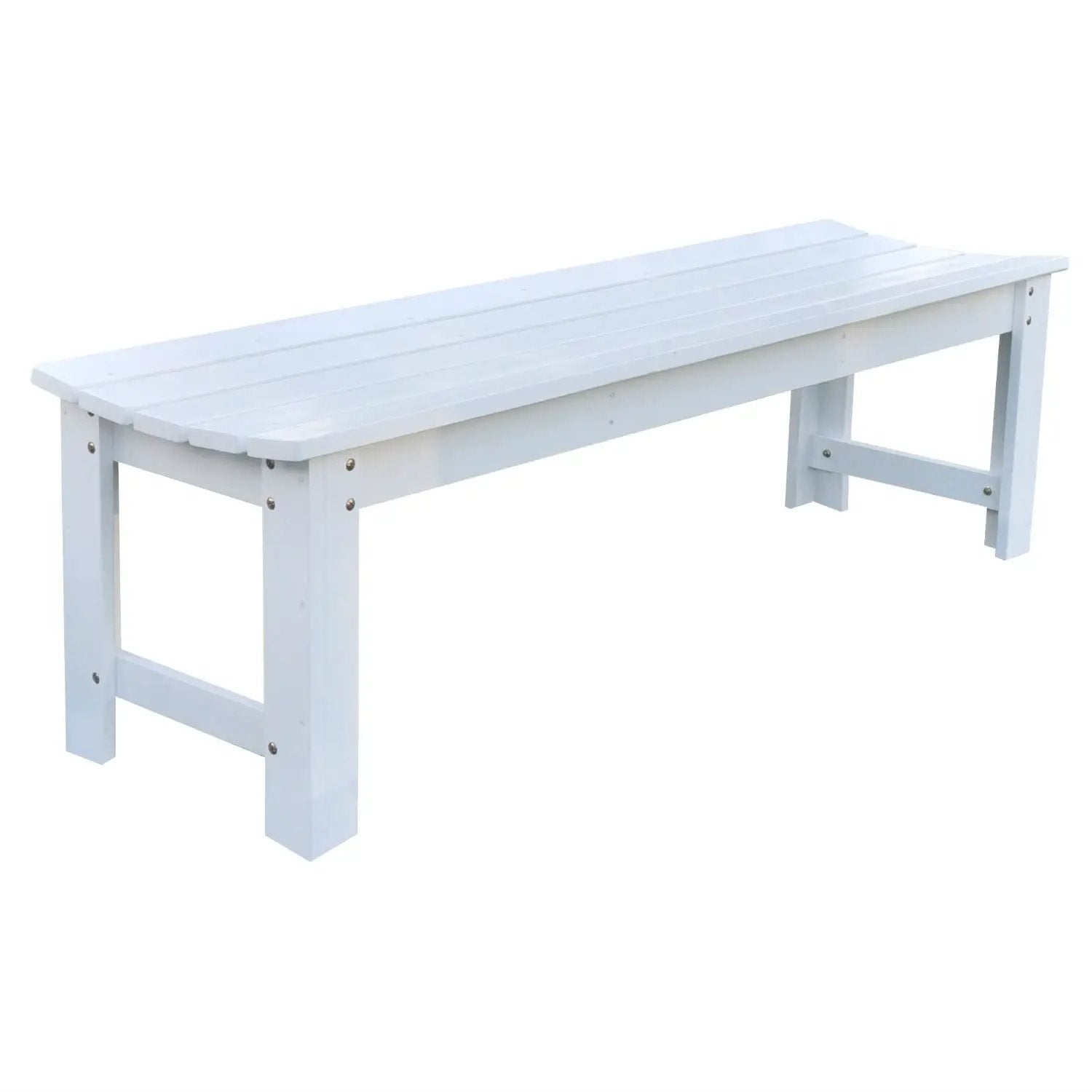 5-Ft Backless Outdoor Garden Bench in Cedar Wood - White by HomePacific