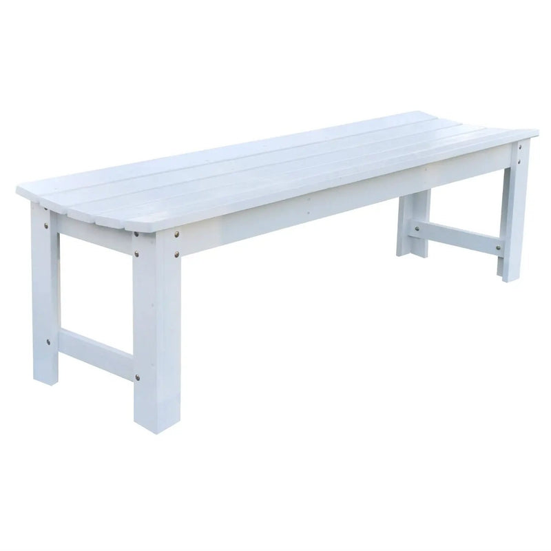 5-Ft Backless Outdoor Garden Bench in Cedar Wood - White by HomePacific