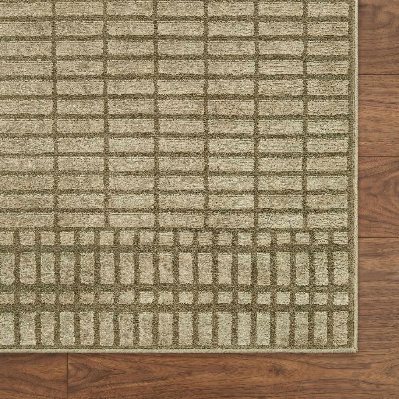Gareth Olive Grid Area Rug by Boutique Rugs