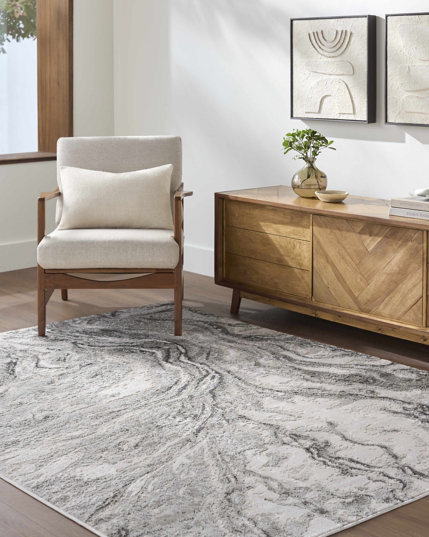 Brandi Gray Marble Area Rug by Boutique Rugs