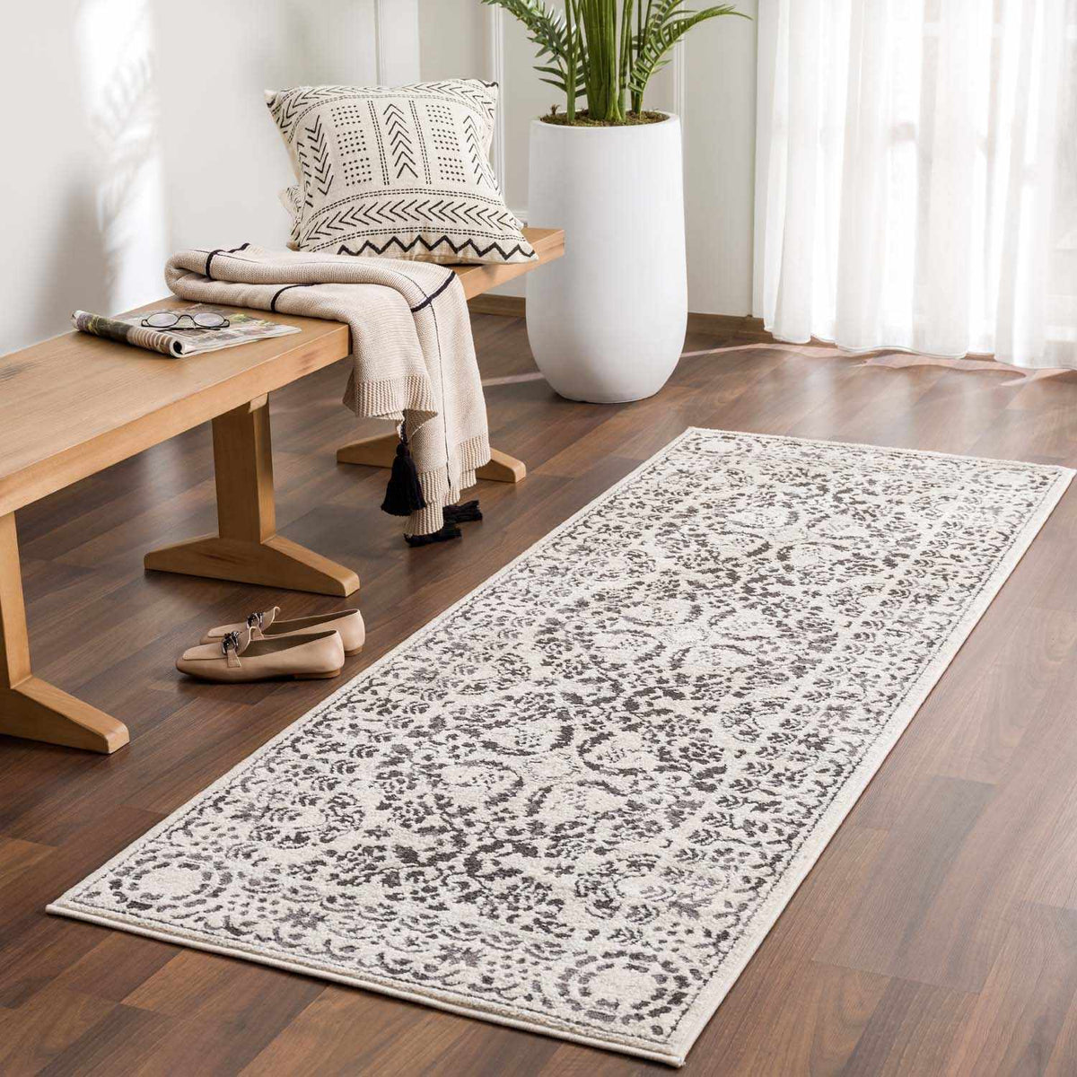 Megargel Area Rug, installed in a room