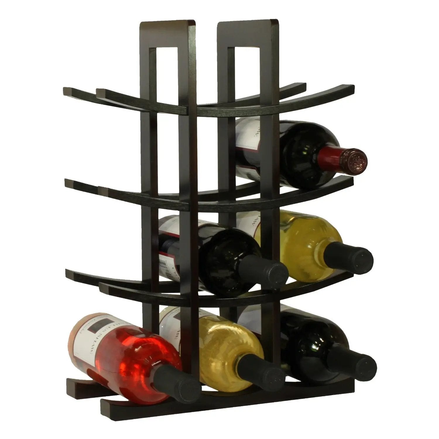 12-Bottle Wine Rack in Dark Espresso Finish Bamboo by HomePacific