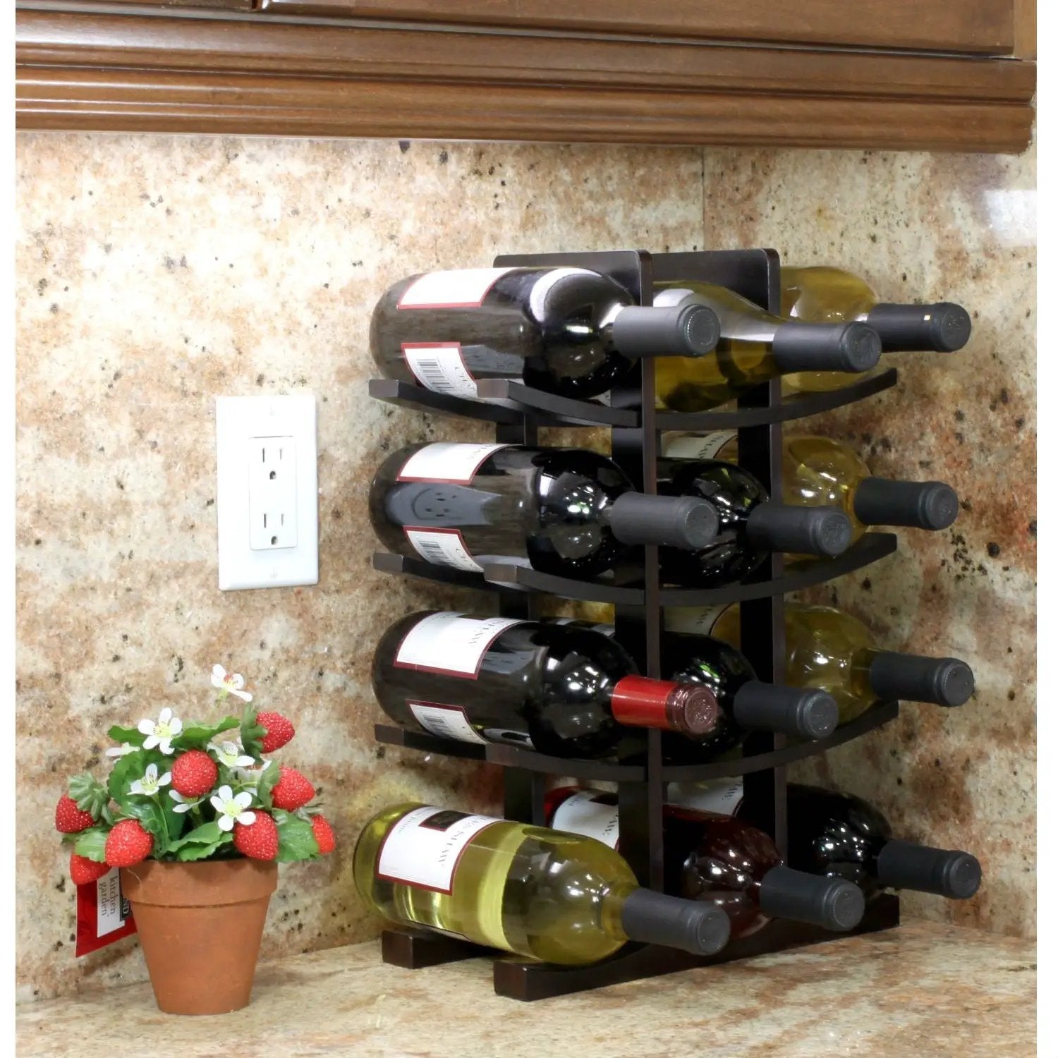 12-Bottle Wine Rack in Dark Espresso Finish Bamboo by HomePacific
