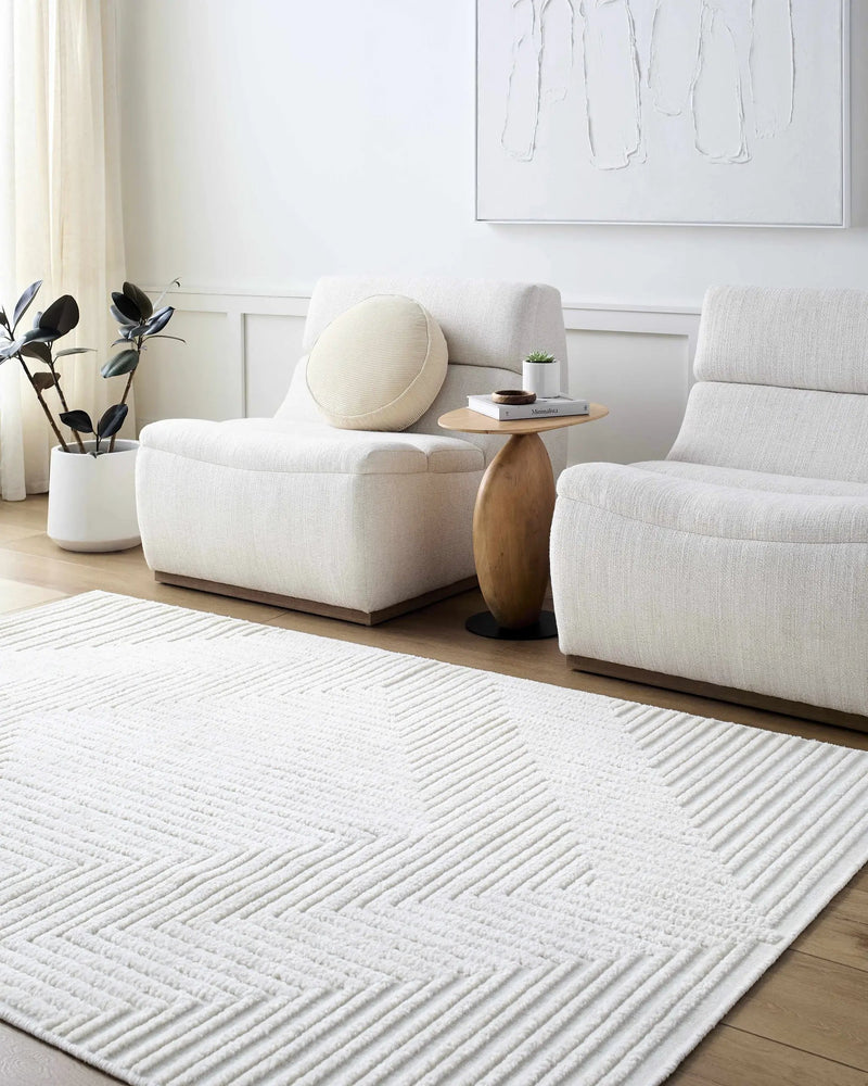 Briana Off-White Washable Area Rug by Boutique Rugs