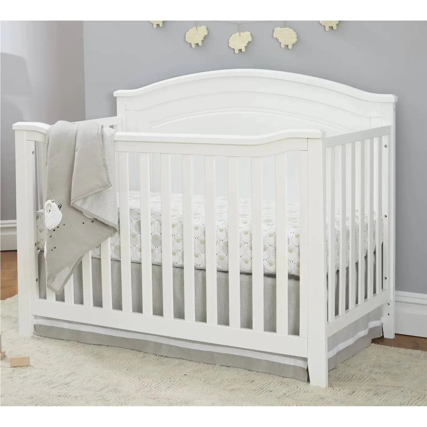 SF Home Solid Wood Convertible Crib in White - Toddler Bed Sold Separately by HomePacific