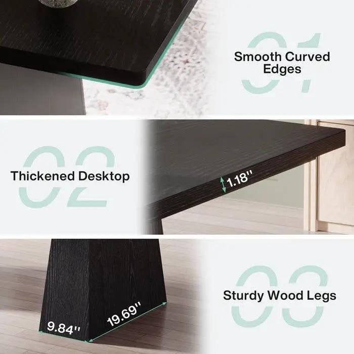Modern Home Office Computer Desk Workstation in Black Wood Finish by HomePacific