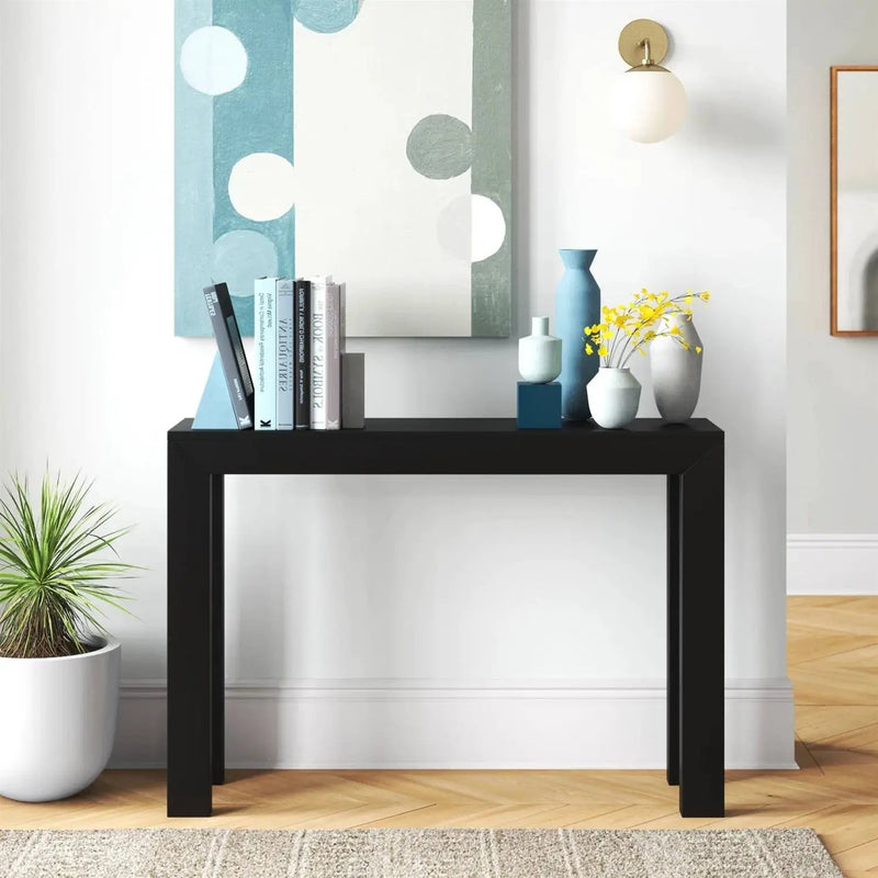 Solid Wood Modern Accent Console Table / Sofa Table in Black Finish by HomePacific