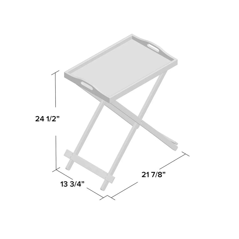 Folding TV Tray Bedside Table in Blue Wood Finish by HomePacific