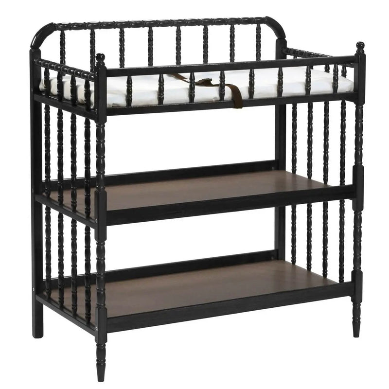 Changing Table in Black Wood Finish with 1-inch Waterproof Changing Pad by HomePacific